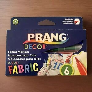 NEW Prang Decor 6 Craft Fabric Markers Durable Tips Dixon Home School Craft Art